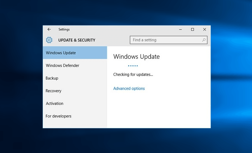 Windows 10 download stuck on checking for updates on computer